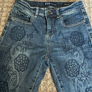 FDJ jeans with floral sparkle design